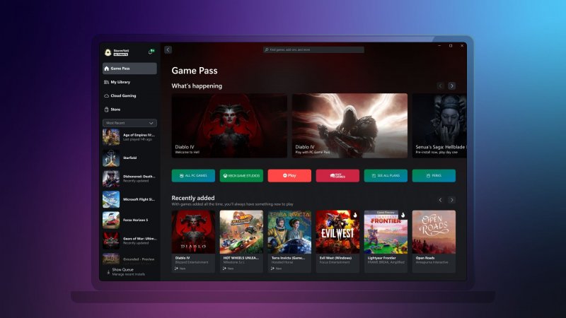 Le nuove opzioni di navigazione dell'App Xbox
