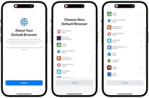 iOS ora consente la scelta del browser a ogni nuova configurazione iOS ora consente la scelta del browser a ogni nuova configurazione