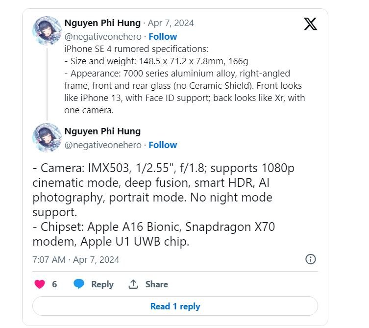 Ultimi rumor su iPhone SE 4