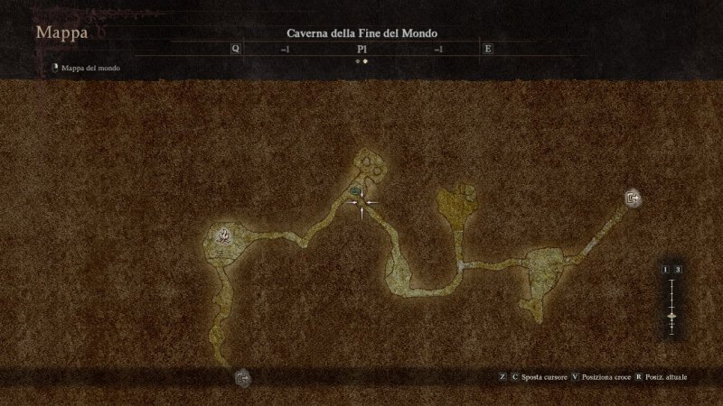 la mappa della Caverna della Fine del Mondo una volta liberato il passaggio bloccato la mappa della Caverna della Fine del Mondo una volta liberato il passaggio bloccato