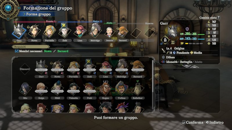 I personaggi da reclutare sono tantissimi e molti possono scendere in campo a combattere