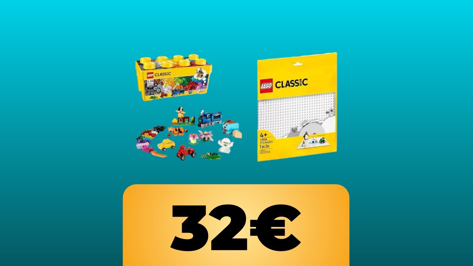 Scatola di mattoncini LEGO Classic + base bianca in sconto su Amazon Italia