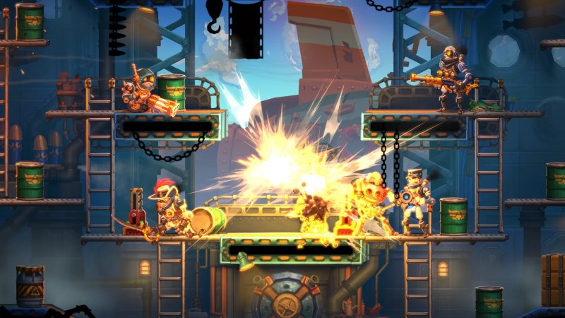 Uno dei combattimenti strategici di SteamWorld Heist 2