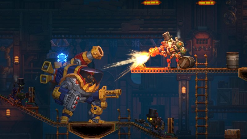 One of the fights in SteamWorld Heist 2