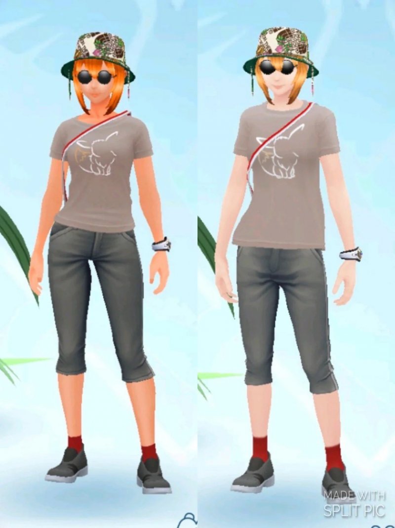 Another female avatar before and after the update