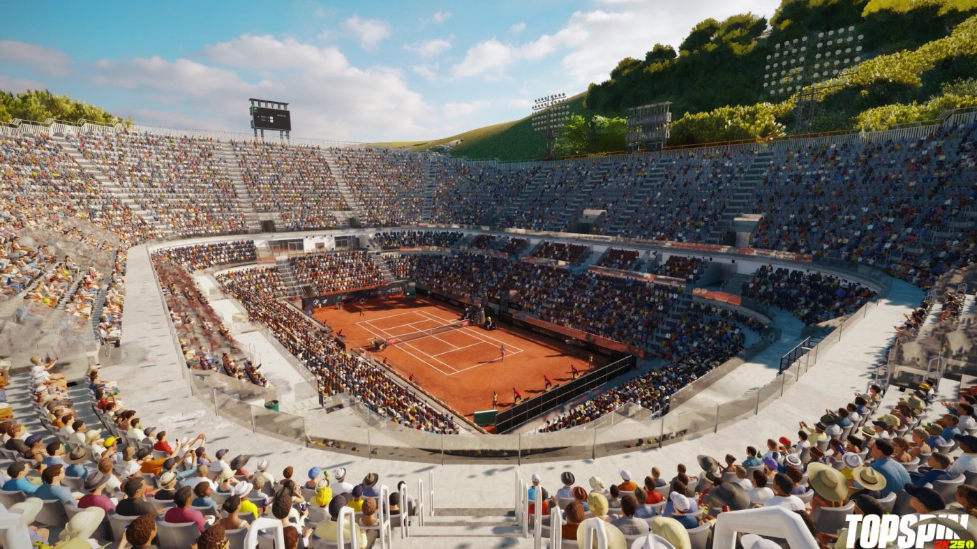 Lo Stadio Centrale del Tennis di Roma è riprodotto perfettamente in TopSpin 2K25