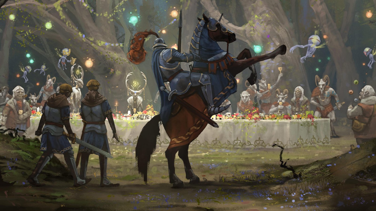 Songs of Conquest, uno degli artwork di gioco con cavallo rampante