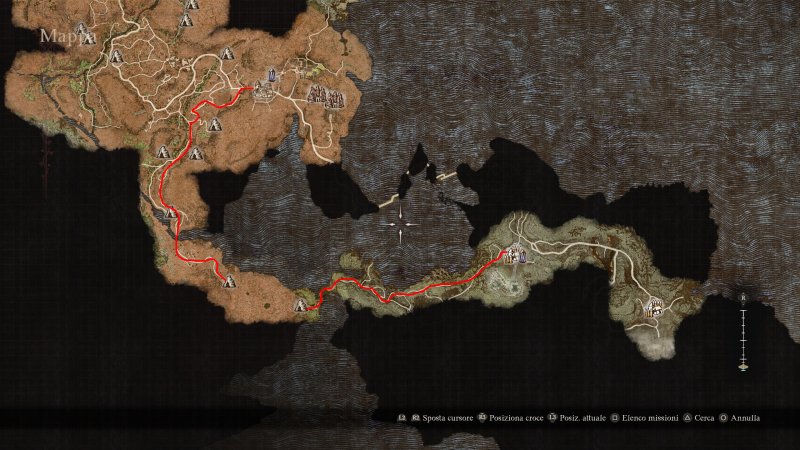 Dove si trova Lamond e il tragitto per raggiungere l'Isola Vulcanica passando dalla Grotta di Drabnir