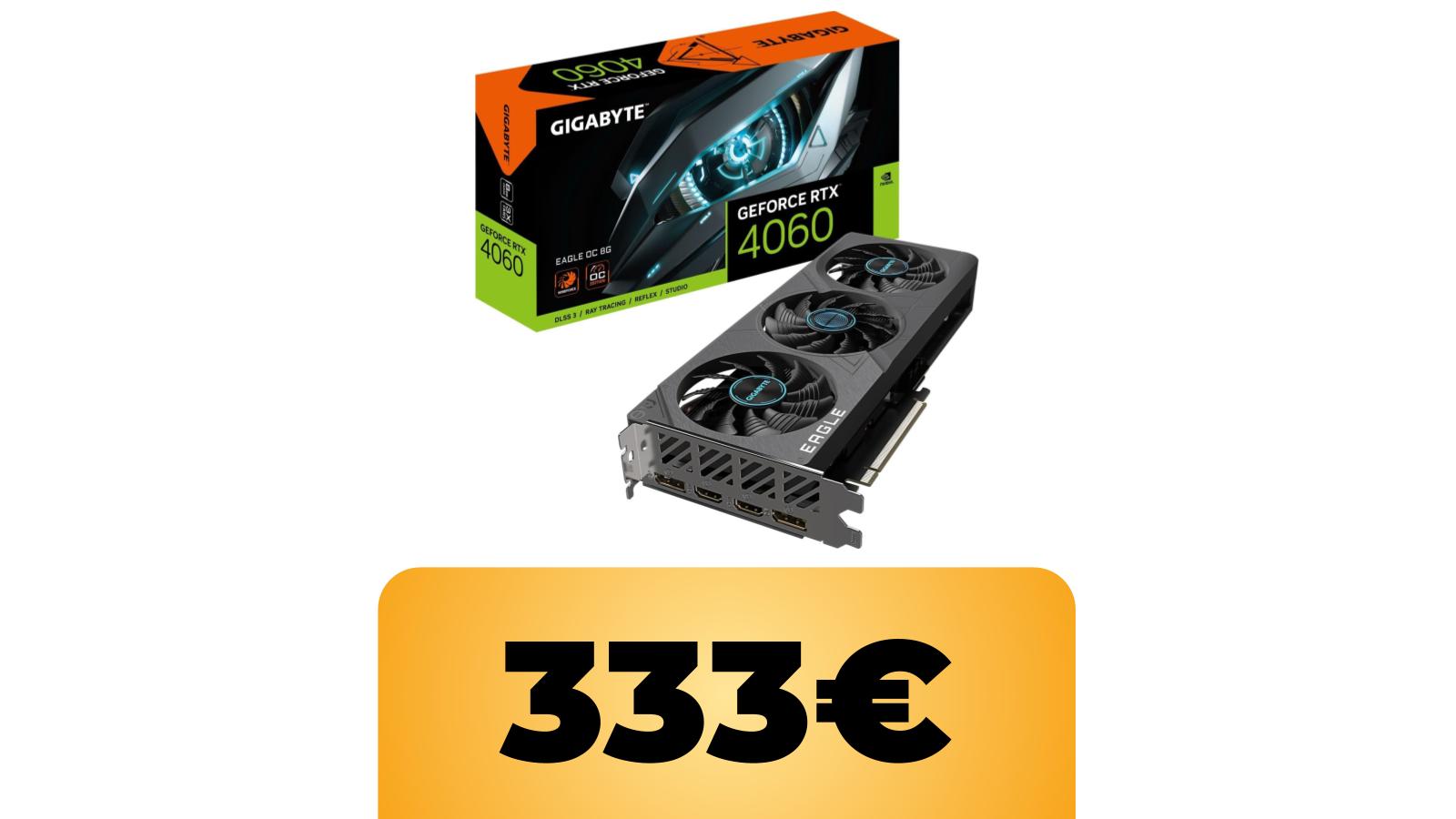 Gigabyte NVIDIA GeForce RTX 4060 EAGLE OC 8GB in sconto su Amazon