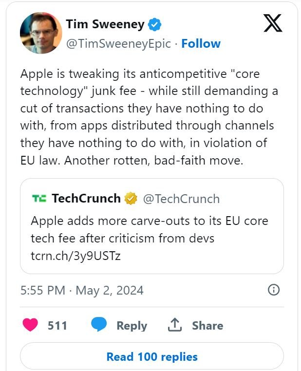 Dal marzo scorso, gli sviluppatori dell'Unione Europea hanno ottenuto il permesso di distribuire le loro app non solo tramite l'App Store di Apple