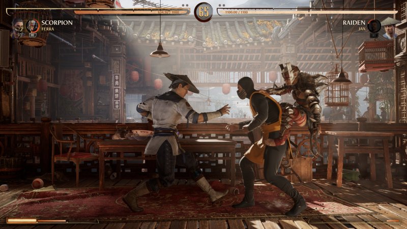 Scorpion in una scena di combattimento di Mortal Kombat 1