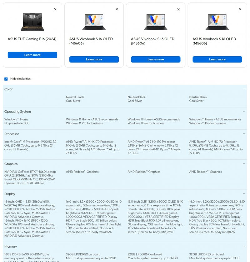 La pagina ASUS che tira in ballo i Ryzen AI HX La pagina ASUS che tira in ballo i Ryzen AI HX
