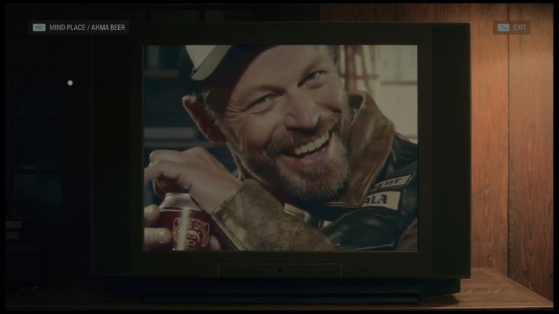 La birra Ahma appare in uno spot pubblicitario in Alan Wake 2