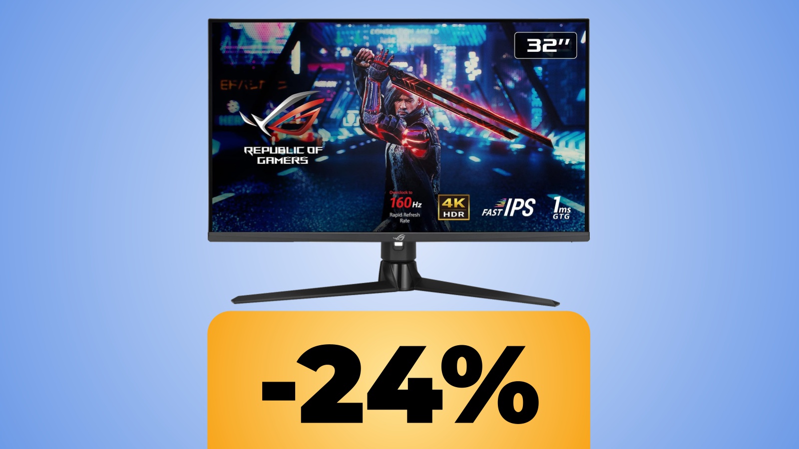 Il monitor da gaming ASUS ROG Strix da 32 pollici in 4K e 160 Hz è in sconto su Amazon