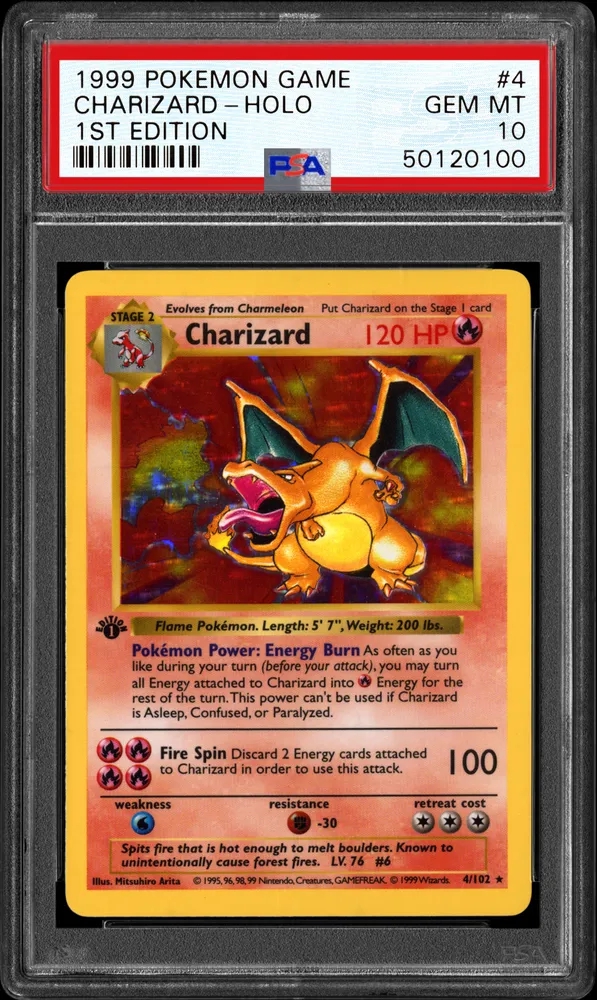 Una carta Pokémon con sistema di valutazione PSA Una carta Pokémon con sistema di valutazione PSA