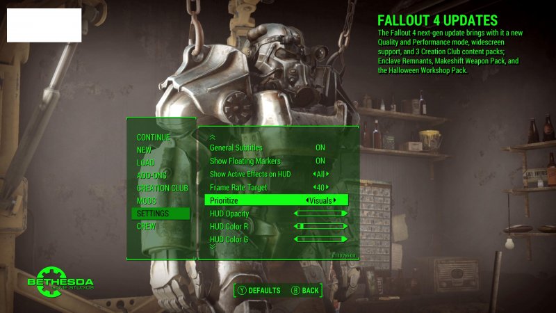 Le nuove opzioni per la visualizzazione di Fallout 4