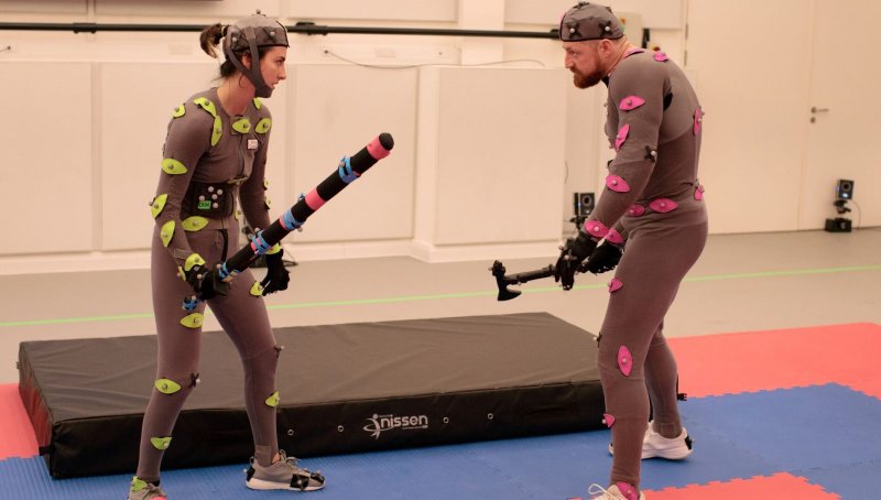 Attori durante delle fasi di motion capture