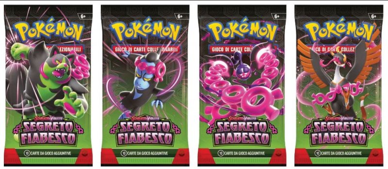 I pacchetti della nuova espansione Scarlatto e Violetto - Segreto Fiabesco I pacchetti della nuova espansione Scarlatto e Violetto - Segreto Fiabesco