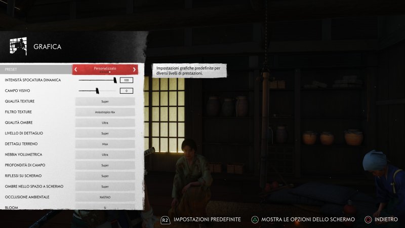 Le opzioni grafiche avanzate di Ghost of Tsushima su PC
