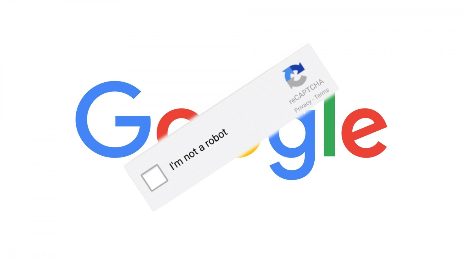 Logo di Google con il Robot Captcha sopra