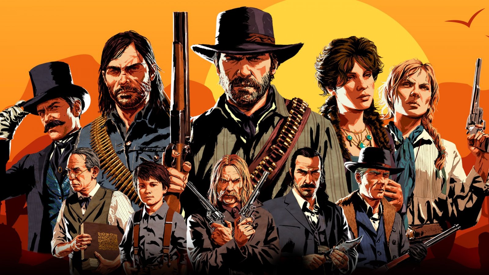 Un artwork con i personaggi di Red Dead Redemption 2