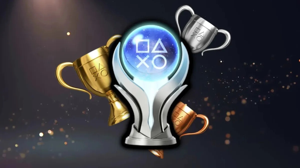 Il trofeo Platino di PlayStation che copre i trofei Oro, Argento e Bronzo