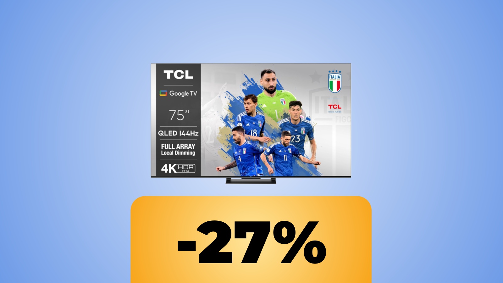 La smart TV TCL 75T8A con lo sconto percentuale dell'offerta Amazon