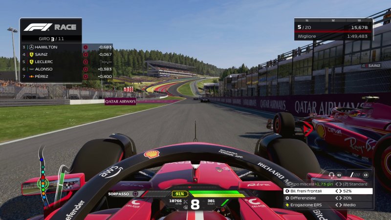 La discesa verso Eau Ruge a SPA in F1 24 La discesa verso Eau Ruge a SPA in F1 24