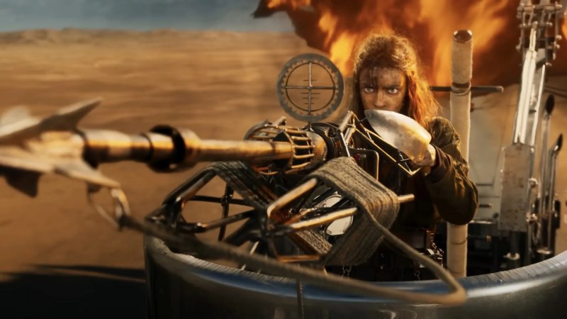 Furiosa controls a harpoon rifle that's perfectly in the Mad Max universe