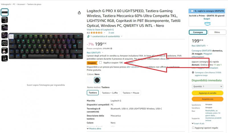 Dove attivare il coupon di Amazon