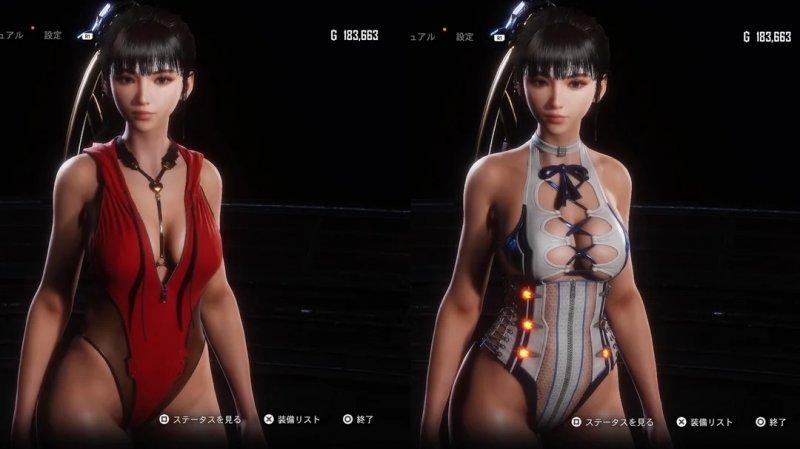 The two new uncensored costumes from the latest Stellar Blade update