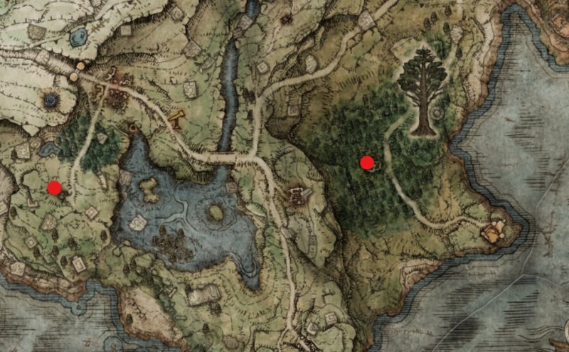 Le posizioni esatte di Blaidd e del Mercante Kalé. Le posizioni esatte di Blaidd e del Mercante Kalé.