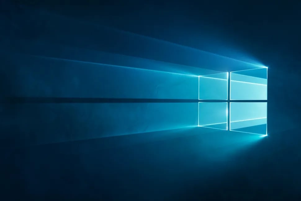 Il logo di Windows 10 usato come sfondo di default