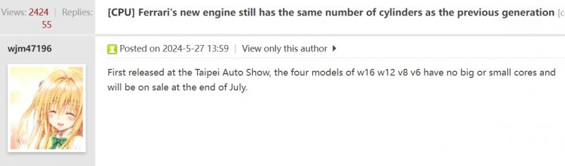 Il criptico messaggio apparso su Chiphell Forums