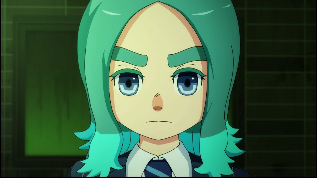Un personaggio di Inazuma Eleven: Victory Road con lo sguardo serio