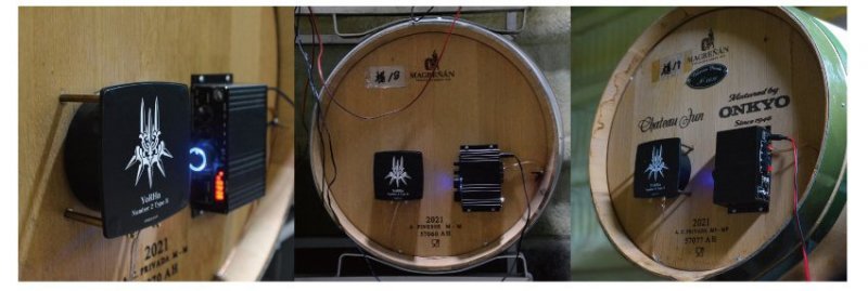 L'impianto con cui è stata fatta ascoltare la musica al vino