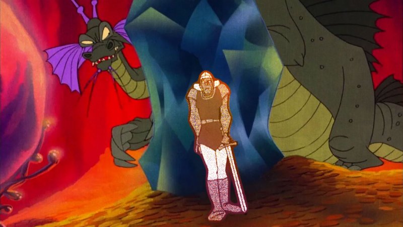 Il protagonista di Dragon's Lair cerca di non farsi notare dal drago Il protagonista di Dragon's Lair cerca di non farsi notare dal drago