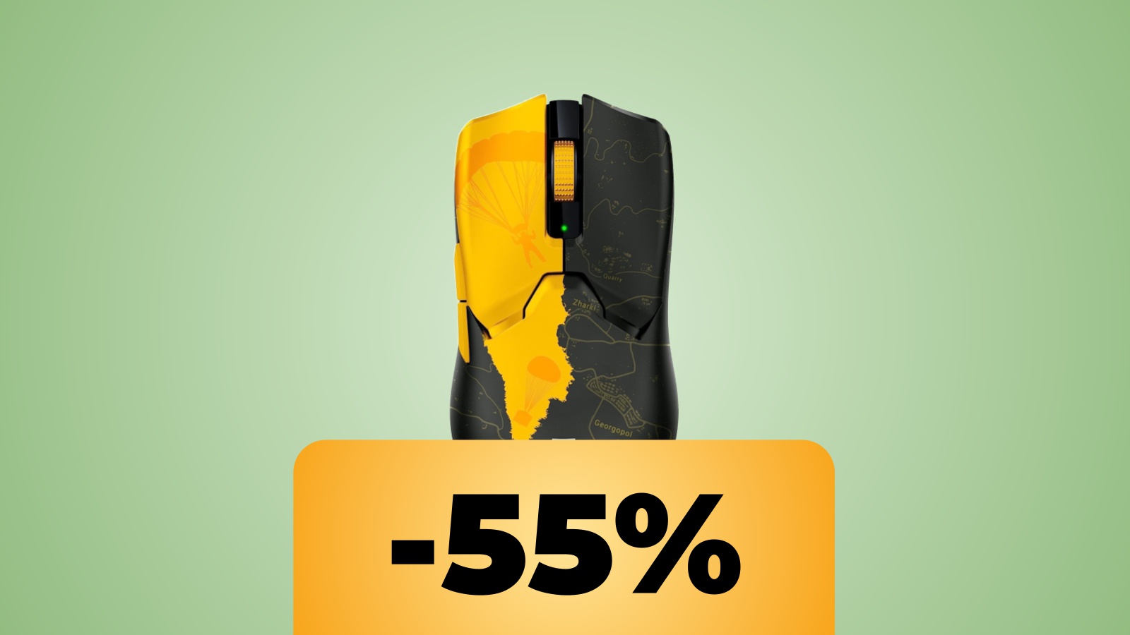 Il mouse Razer Viper V2 Pro con in basso la percentuale dello sconto dell'offerta di Amazon