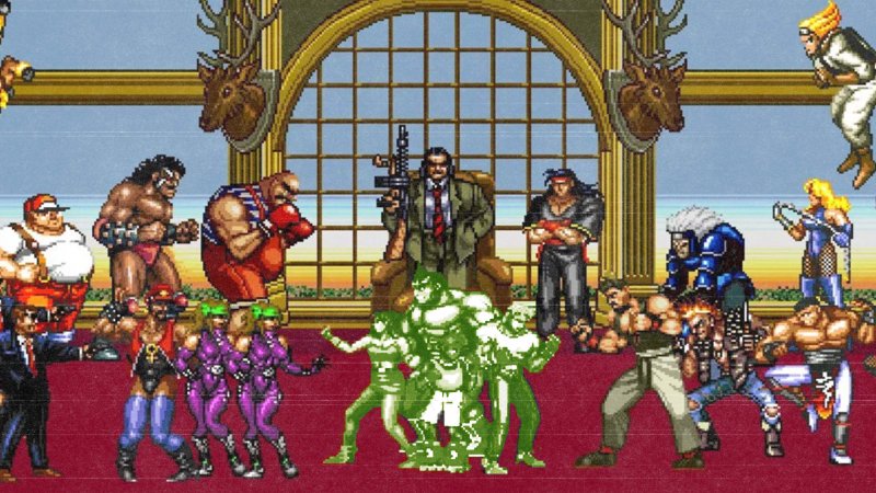 I protagonisti circondati dall'intera squadra di cattivi in Streets of Rage 2 I protagonisti circondati dall'intera squadra di cattivi in Streets of Rage 2