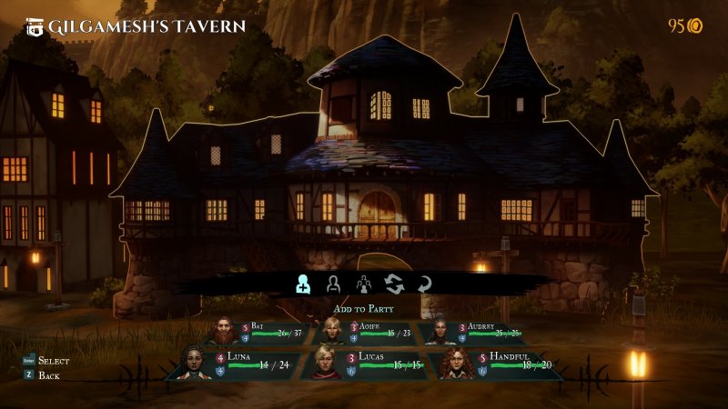 La città visitabile fuori dal dungeon, con alcune funzioni aggiunte