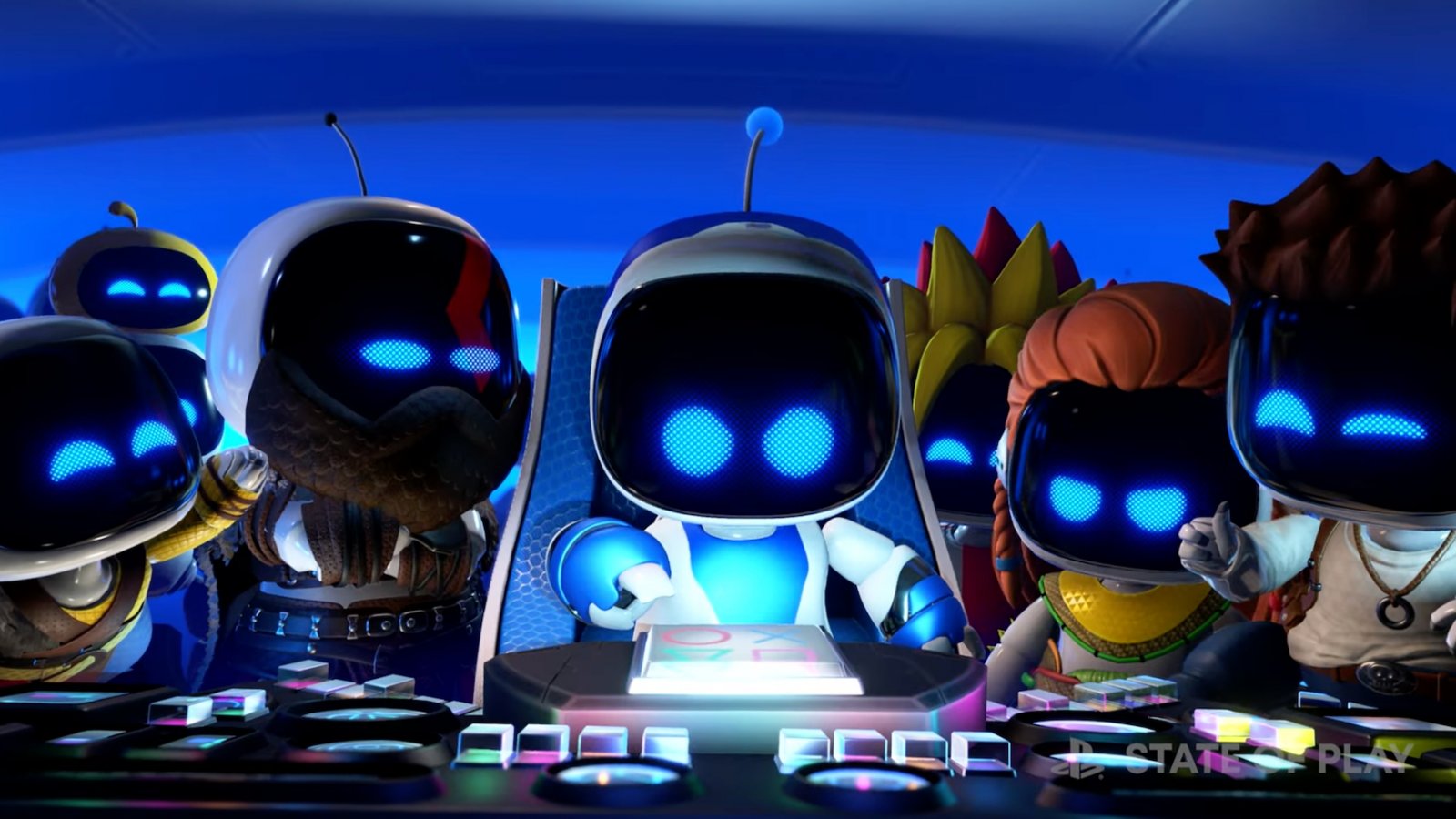 Astro Bot e varie parodie robotiche delle icone PlayStation