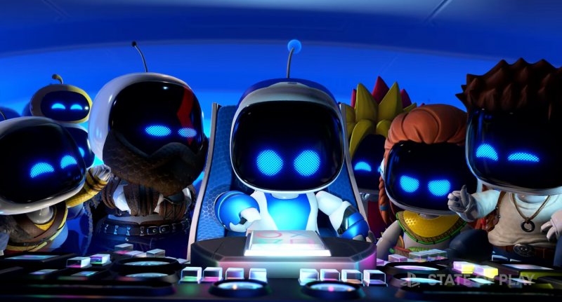 Astro Bot e versões paródias de ícones do PlayStation