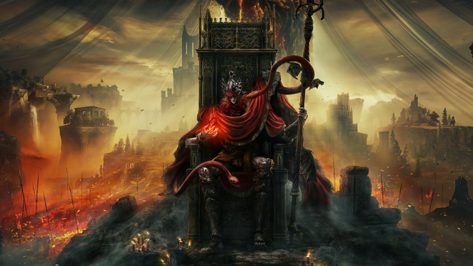 L'artwork con il trono di Elden Ring: Shadow of the Erdtree