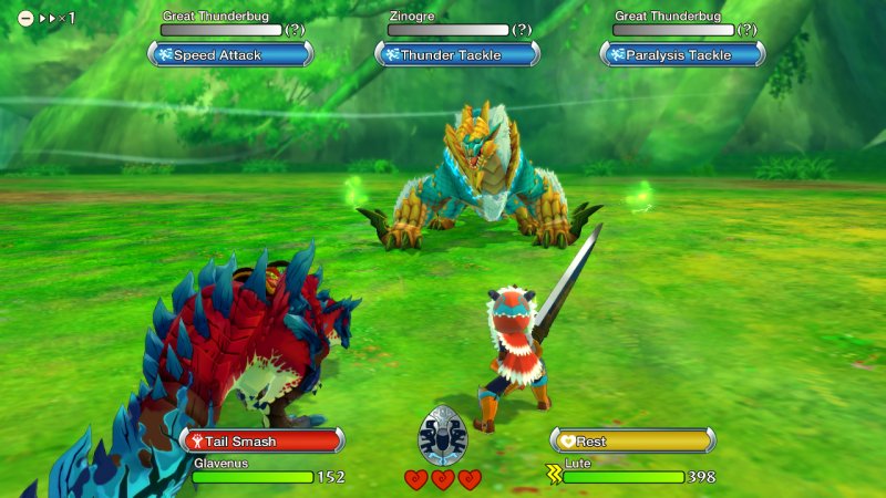 The turn-based combat system recalls the characteristics of the original Monster Hunters