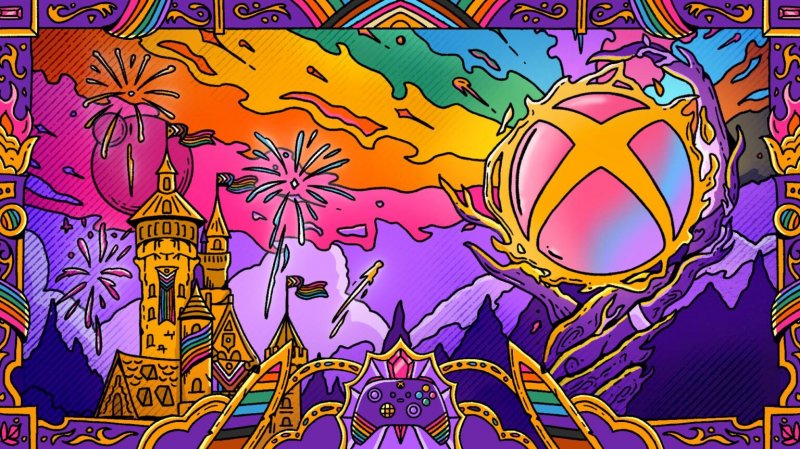 L'artwork dell'iniziativa di Microsoft a favore della comunità LGBTQ+