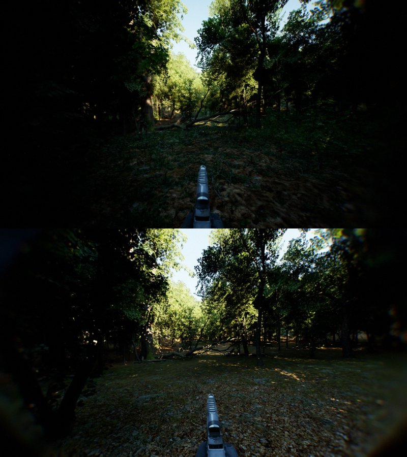 Un'altra immagine del livello del bosco che mostra il problema