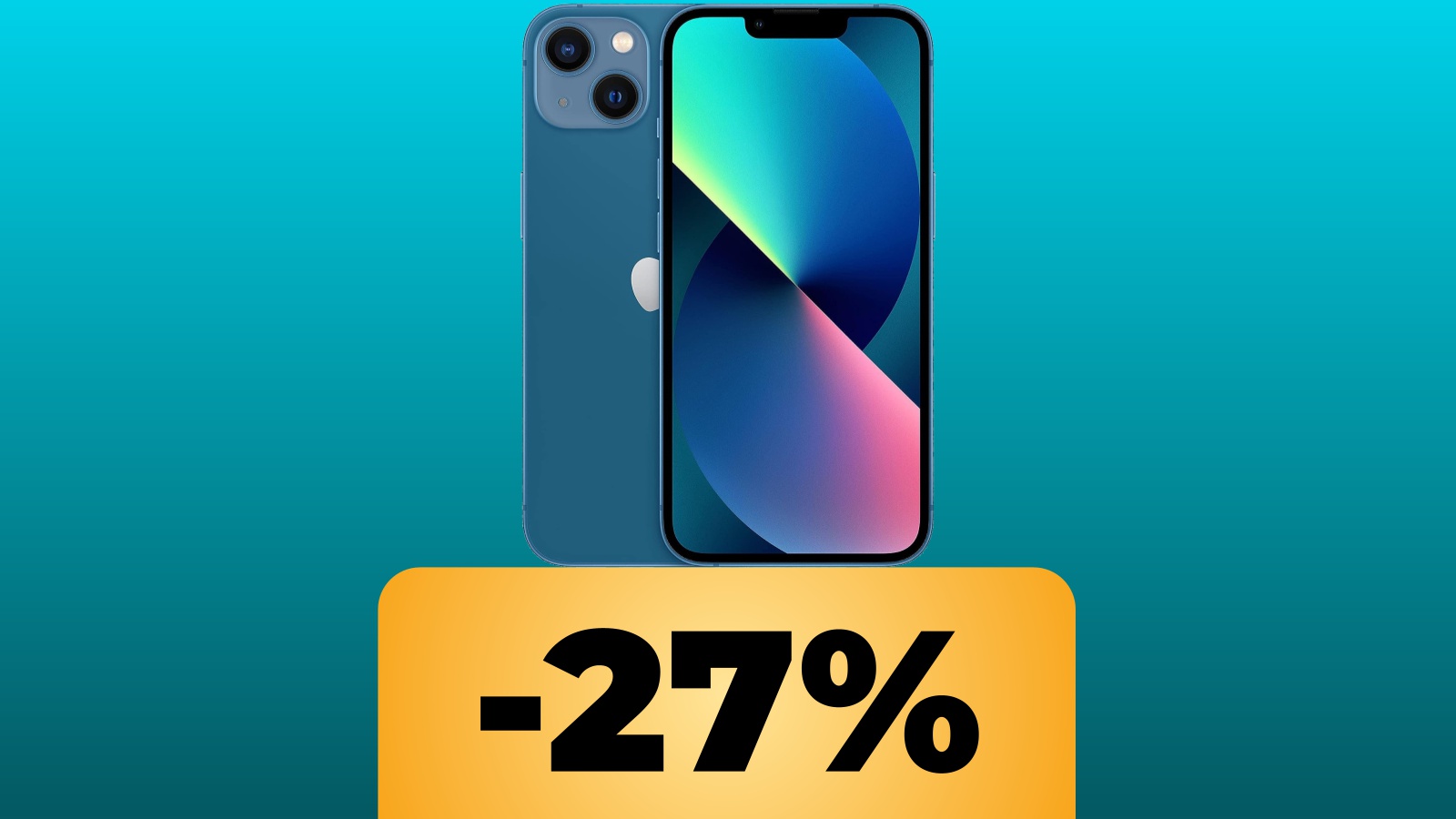 Apple iPhone 13 e sotto la percentuale dello sconto dell'offerta di Amazon