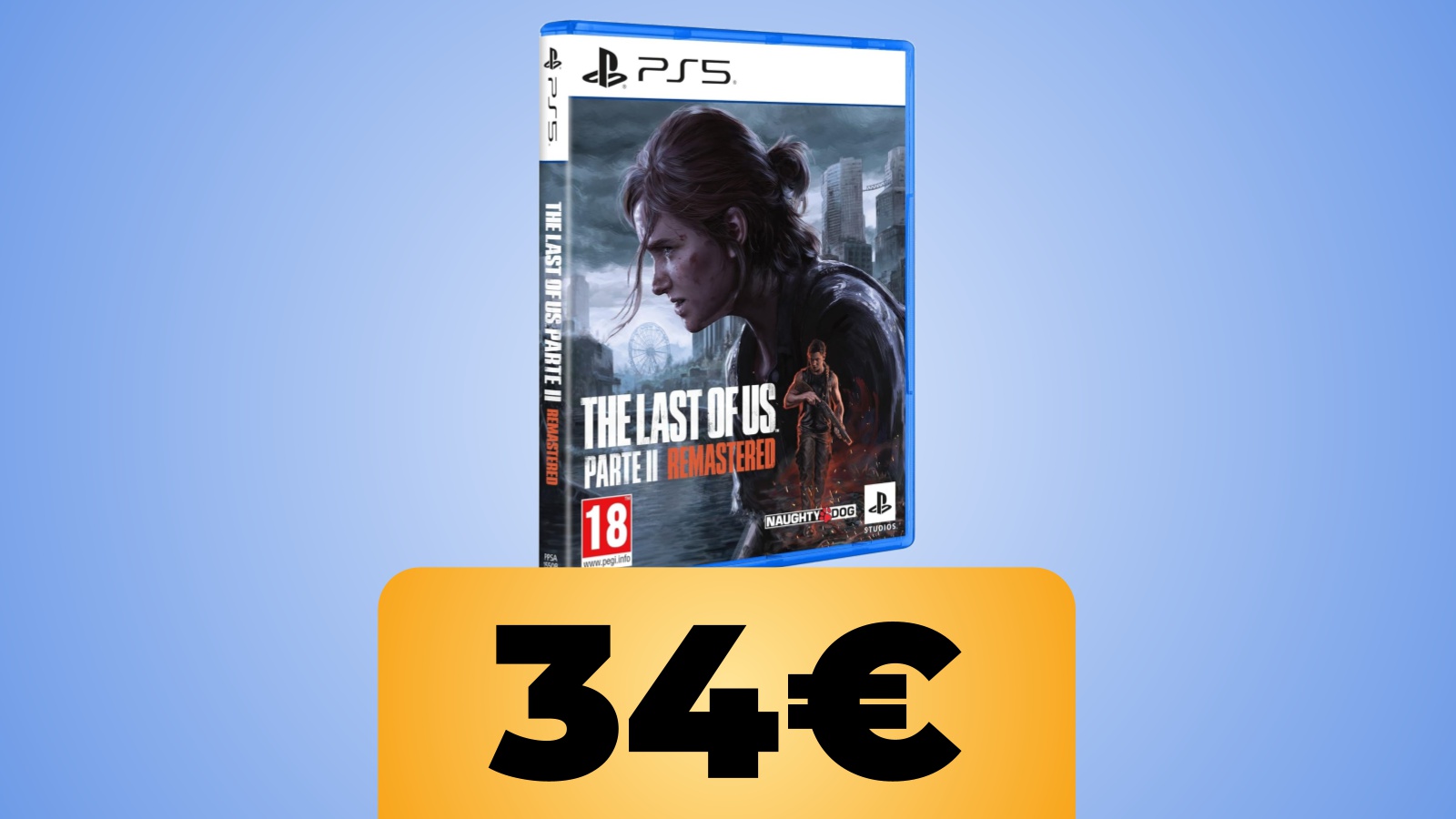 La confezione di The Last of Us Parte II Remastered con sotto il prezzo dell'offerta Amazon