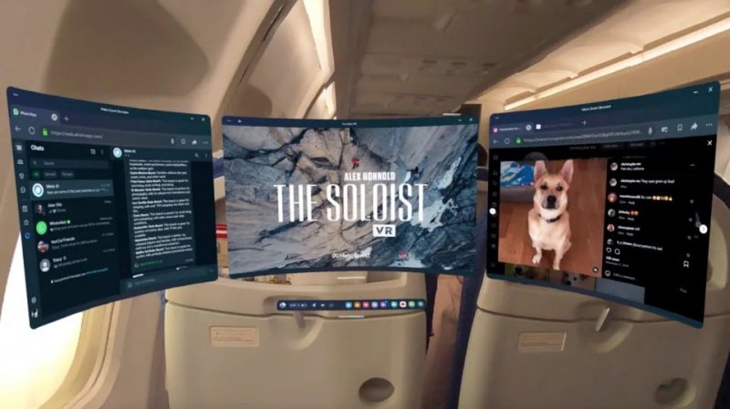 Un'immagine della modalità viaggio in Meta Quest