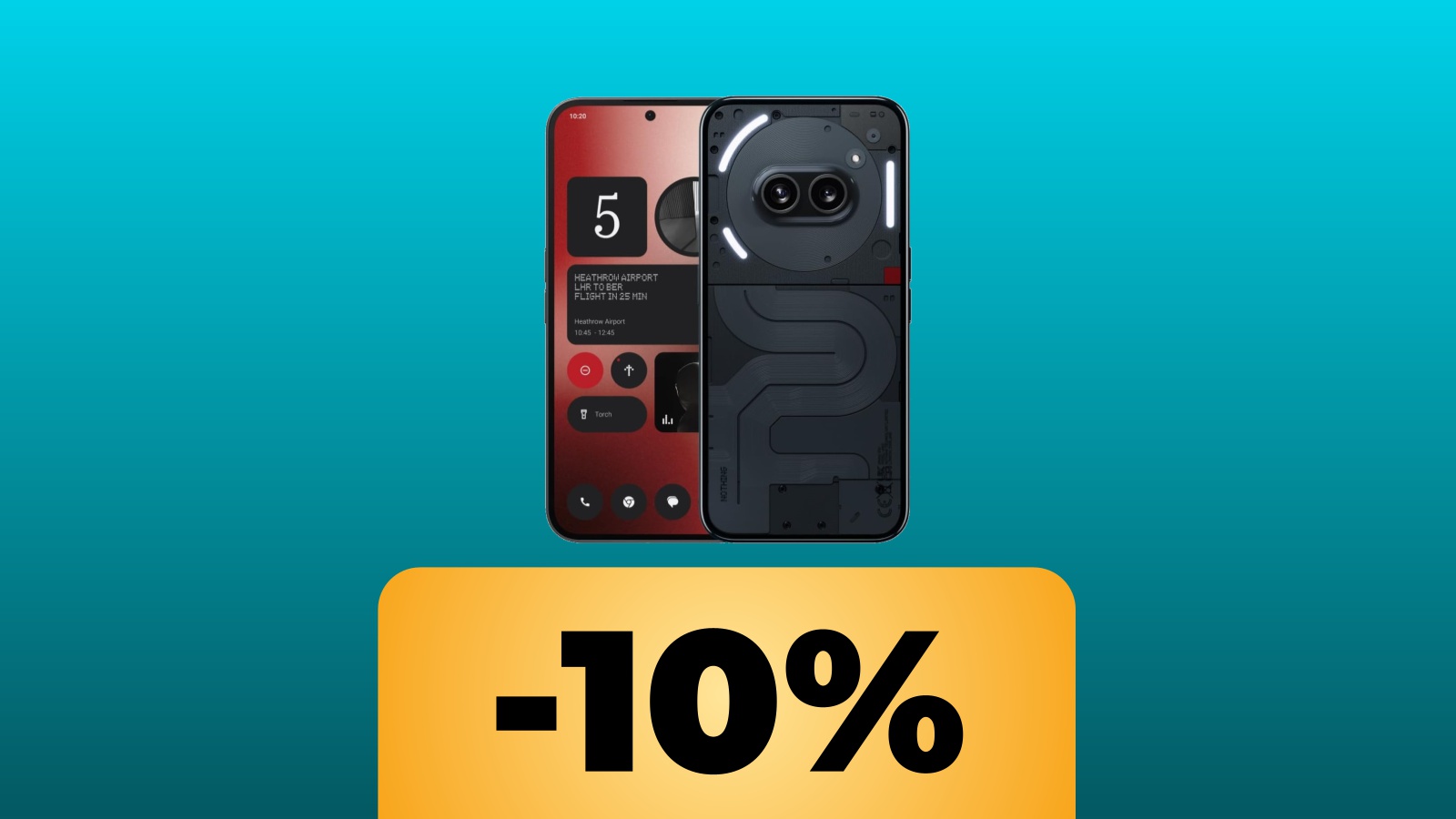 Nothing Phone (2a) da 8+128 GB con sotto la percentuale dello sconto su Amazon